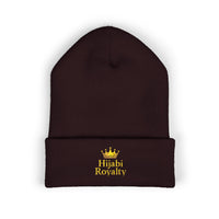 Hijabi Royalty™ Embroidered Beanie — Classic Cuffed Winter Hat