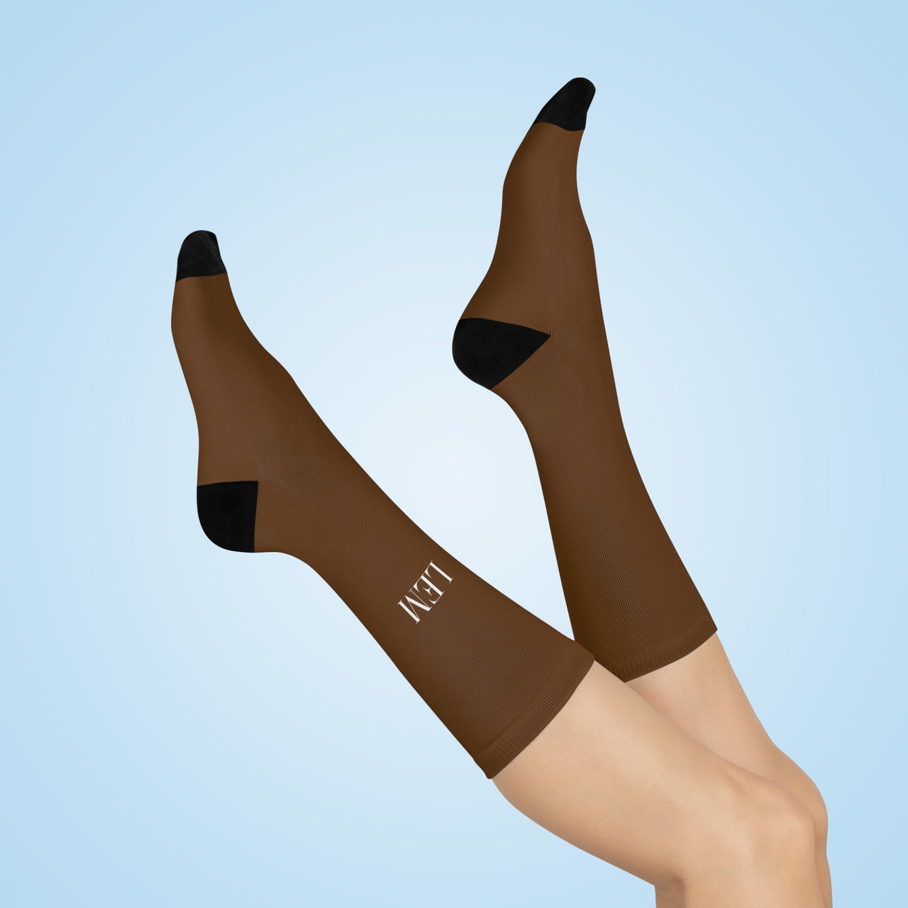 LEM™ Brown Signature  Cushioned Crew Socks - Modestly Vogue 
