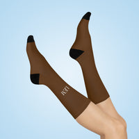 LEM™ Brown Signature  Cushioned Crew Socks - Modestly Vogue 