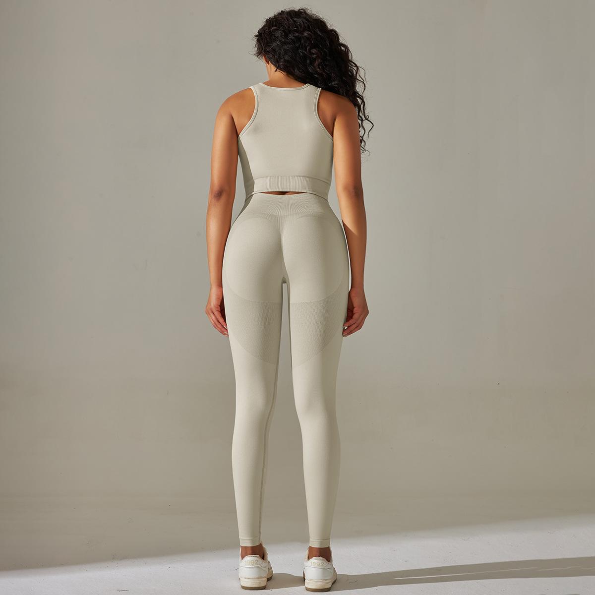 High Waist Yoga Suit for Women – Chest Pad Bra & Tight Leggings - Modestly Vogue 
