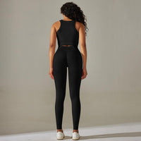 High Waist Yoga Suit for Women – Chest Pad Bra & Tight Leggings - Modestly Vogue 