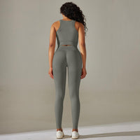 High Waist Yoga Suit for Women – Chest Pad Bra & Tight Leggings - Modestly Vogue 