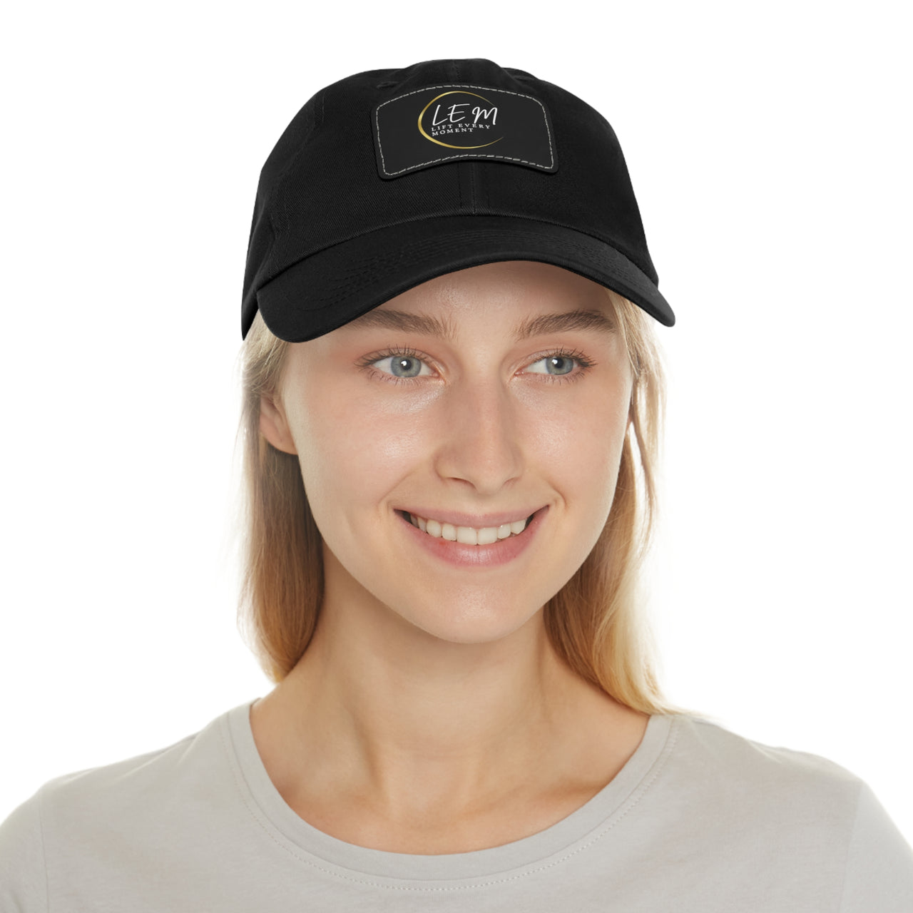 L.E.M. Leather Patch Signature Baseball Cap Hat - Modestly Vogue 