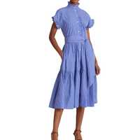 Women’s Striped Spring Dress – Casual Everyday Style - Modestly Vogue 