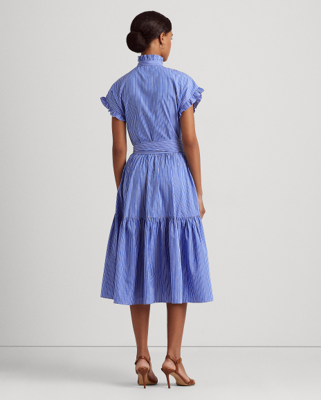Women’s Striped Spring Dress – Casual Everyday Style - Modestly Vogue 