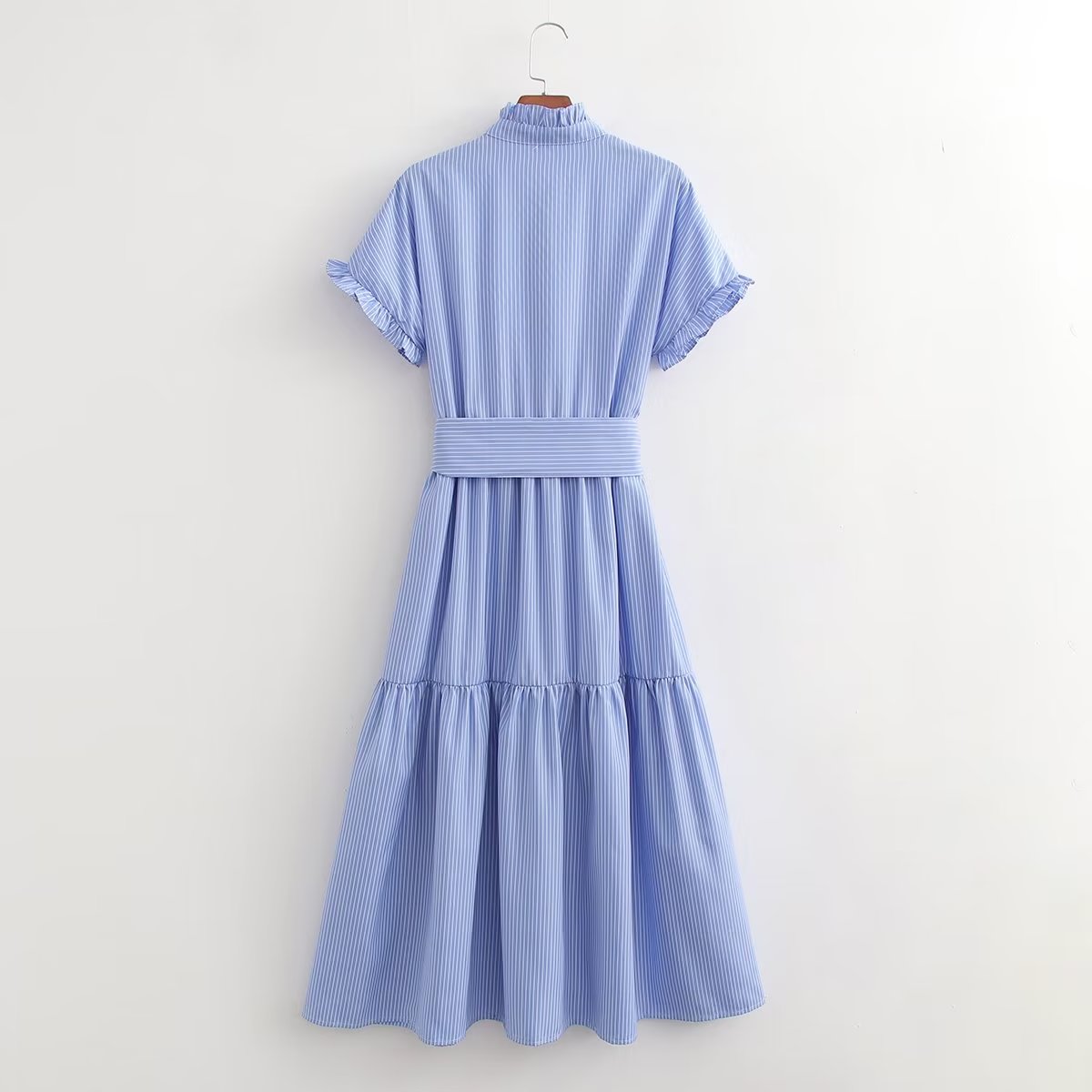 Women’s Striped Spring Dress – Casual Everyday Style - Modestly Vogue 