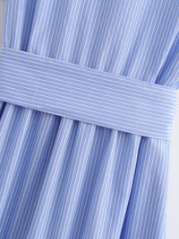 Women’s Striped Spring Dress – Casual Everyday Style - Modestly Vogue 