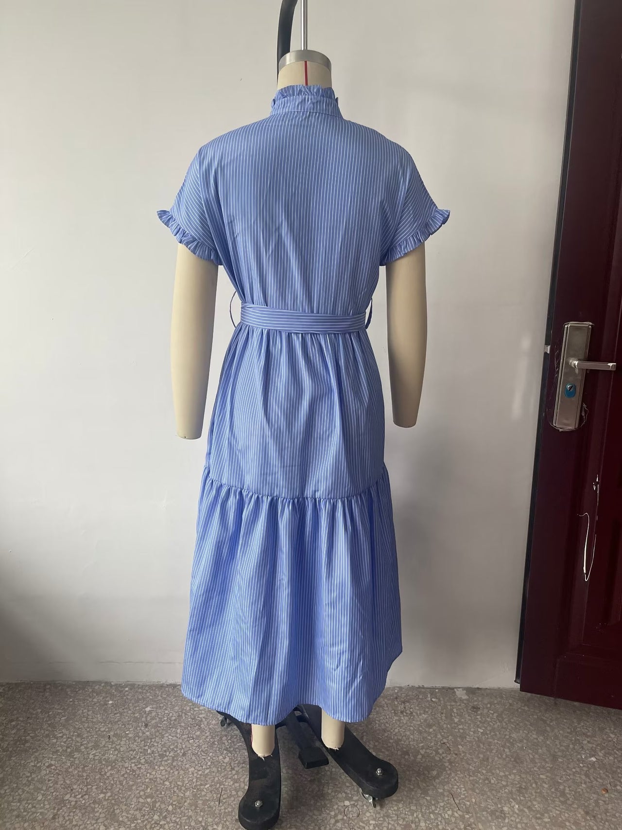 Women’s Striped Spring Dress – Casual Everyday Style - Modestly Vogue 