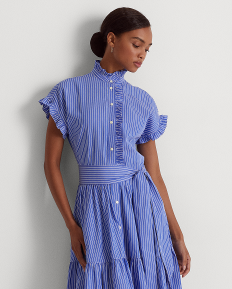 Women’s Striped Spring Dress – Casual Everyday Style - Modestly Vogue 