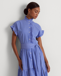 Women’s Striped Spring Dress – Casual Everyday Style - Modestly Vogue 