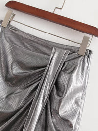 Black Women's Elegant Dress Summer Glossy Slimming Elegant Skirt - Modestly Vogue 