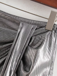 Black Women's Elegant Dress Summer Glossy Slimming Elegant Skirt - Modestly Vogue 