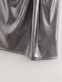 Black Women's Elegant Dress Summer Glossy Slimming Elegant Skirt - Modestly Vogue 