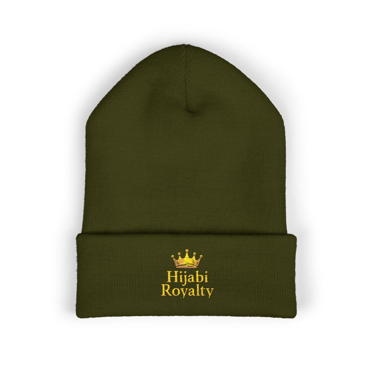 Hijabi Royalty™ Embroidered Beanie — Classic Cuffed Winter Hat