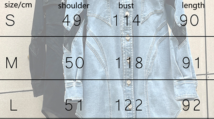 Blue Three Dimensional Split Shirt Spring Summer Lace Stitching Large Profile Shirt Denim Jacket Coat Women - Modestly Vogue 