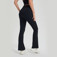 Lycra High-Waist Pleated Yoga Pants | Bell Bottom Activewear - Modestly Vogue 