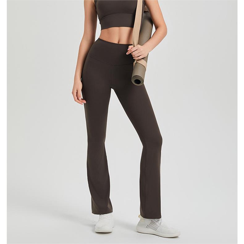 Lycra High-Waist Pleated Yoga Pants | Bell Bottom Activewear - Modestly Vogue 