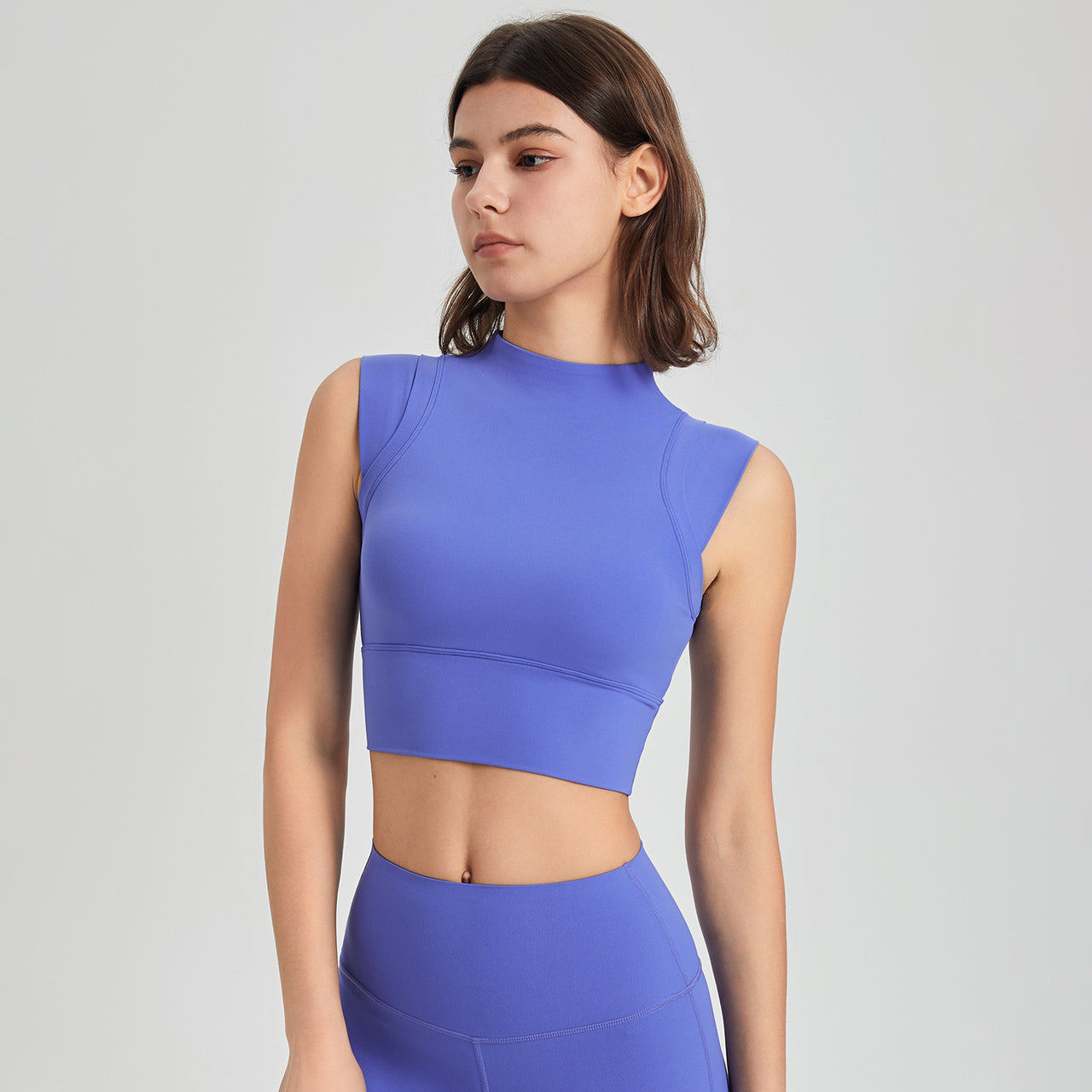 Lycra Shockproof Yoga Bra Vest | Quick-Dry Turtleneck Top - Modestly Vogue 