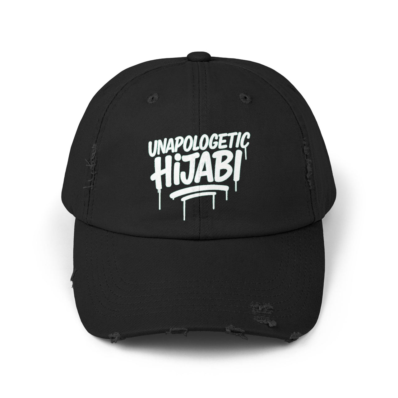 Unapologetic Hijabi Distressed Cap - Hijabi Girl Statement Baseball Hat - Modestly Vogue 