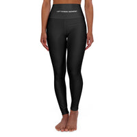 High-Waisted Yoga Leggings — LIFT EVERY MOMENT Logo Pants Black