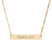 Gold PVC Hijabi Girl™ Horizontal Bar Necklace — Pendant