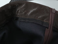 Brown A Line Long Faux Leather Belted High Waisted Skirt - Modestly Vogue 