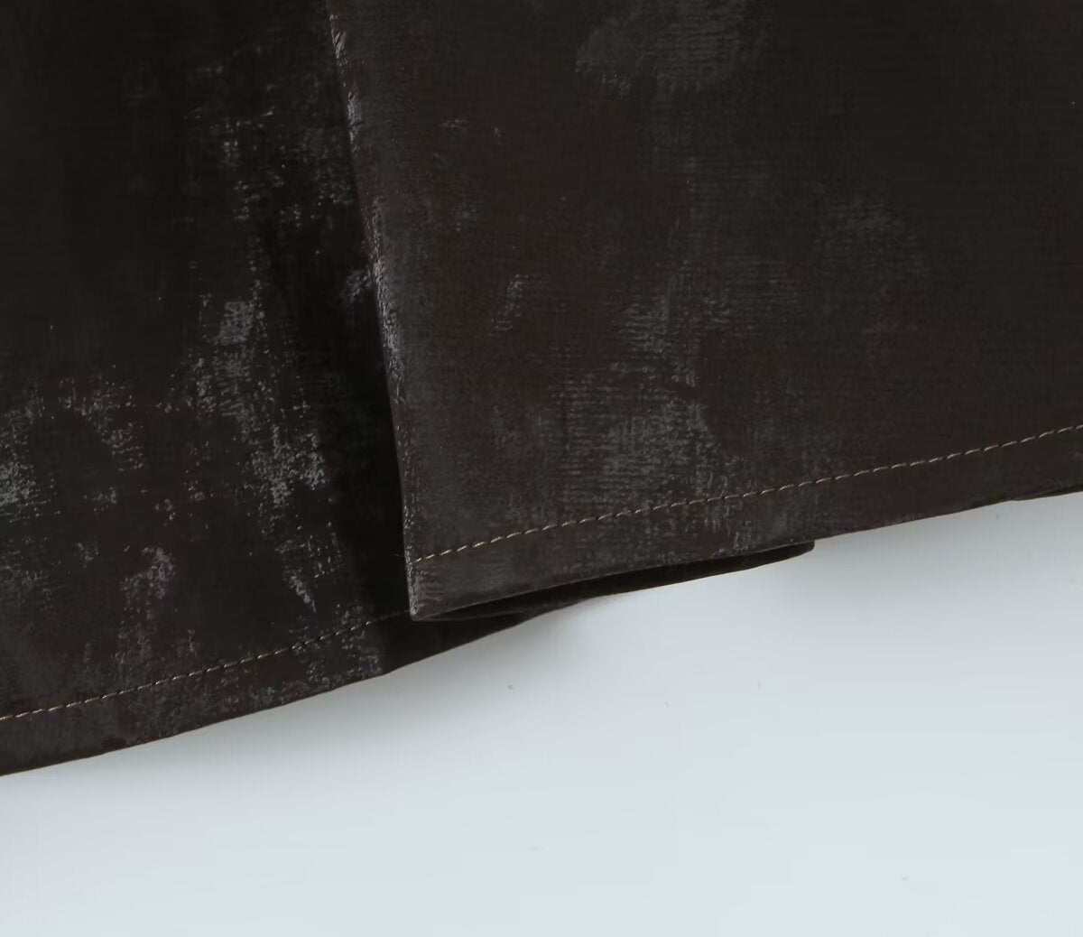 Brown A Line Long Faux Leather Belted High Waisted Skirt - Modestly Vogue 