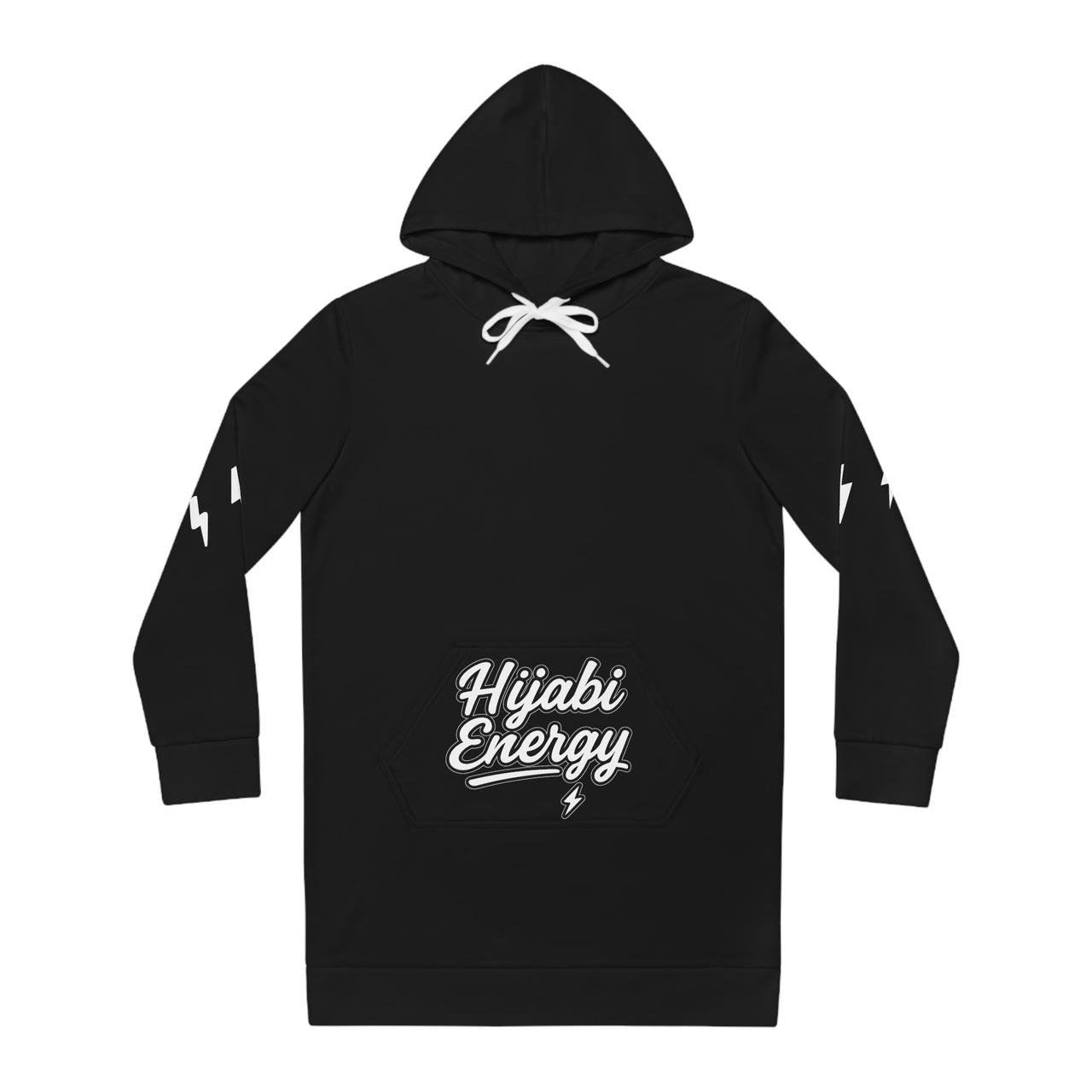 Hijabi Energy  Hoodie Dress — ' Hijabi Girl’' Cozy Women's Pullover Green - Modestly Vogue 