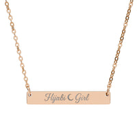 Gold PVC Hijabi Girl™ Horizontal Bar Necklace — Pendant