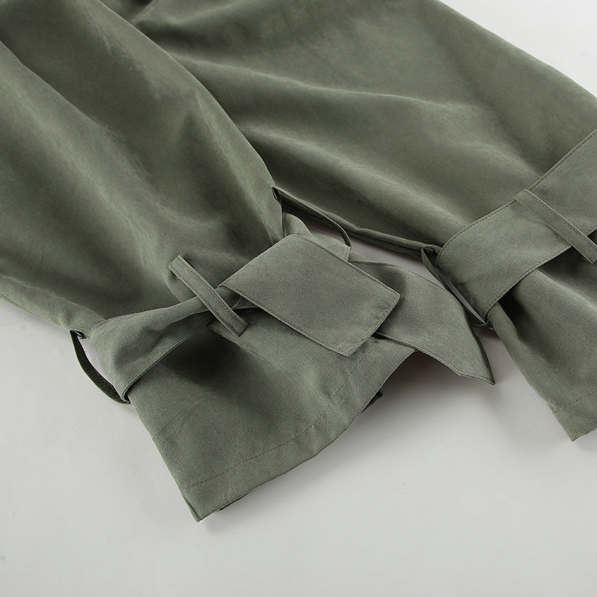 High End French Large Collared Lace up Windbreaker Women Autumn Coat - Modestly Vogue 