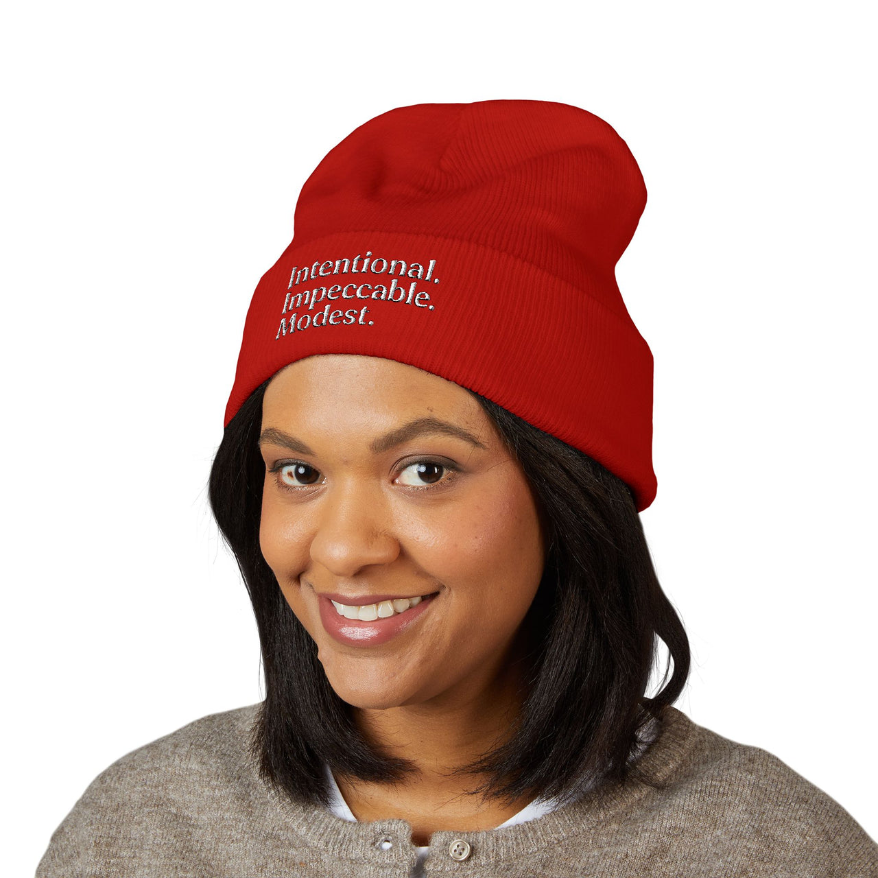 Stylish Cuffed Beanie – Embroidered Streetwear Winter Hat