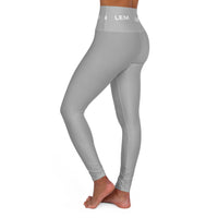 LEM Grey Logo On High-Waisted Yoga Leggings