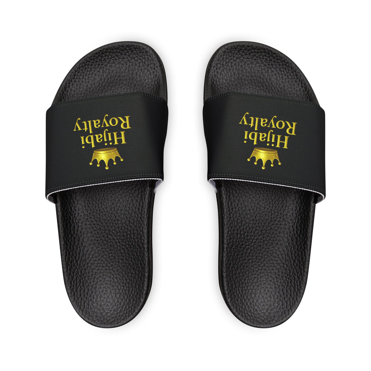 Women's Removable-Strap Slide Sandals Hijabi Royalty™ — Adjustable White Faux-Leather Pool & Casual Slides