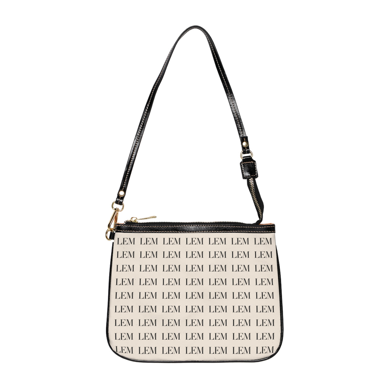 LEM Signature Monogram Mini Shoulder Bag — Cream & Black LEM Pattern - Modestly Vogue 