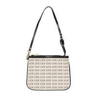 LEM Signature Monogram Mini Shoulder Bag — Cream & Black LEM Pattern - Modestly Vogue 