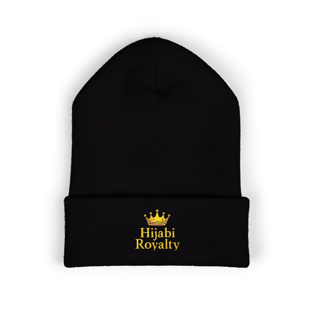 Hijabi Royalty™ Embroidered Beanie — Classic Cuffed Winter Hat