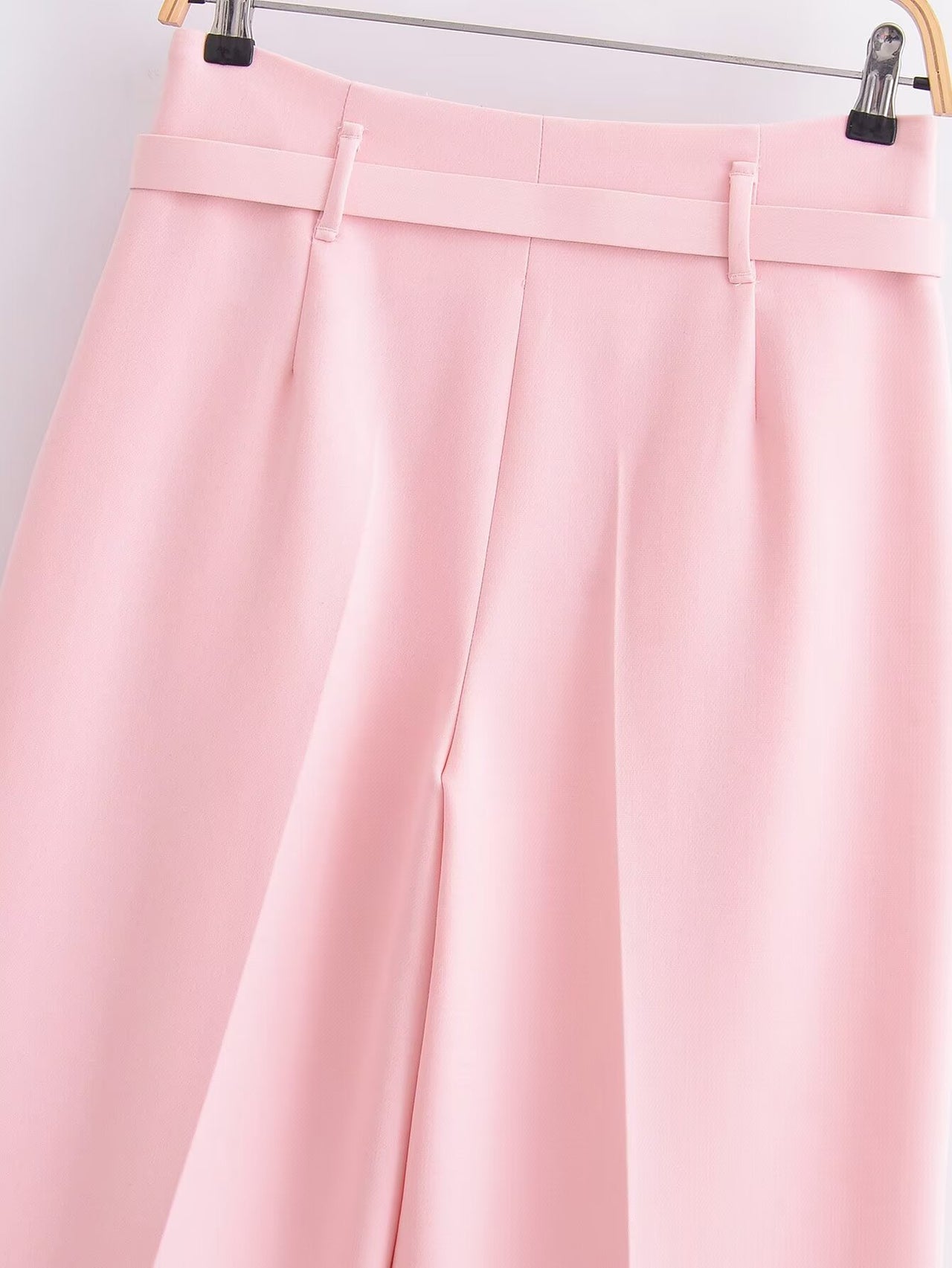Spring Socialite Single-Breasted Short Suit with Belt Wide Leg Pants - Modestly Vogue 