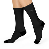 LEM Black Cushioned Crew Socks— Comfortable Everyday Athletic Socks - Modestly Vogue 