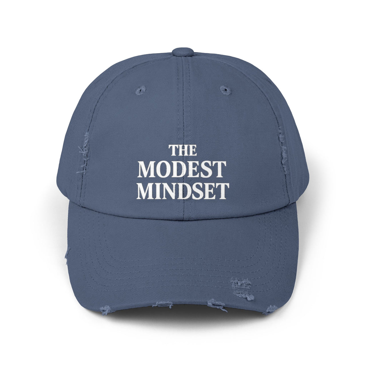 Unisex Distressed Cap – Modest Mindset Inspirational Hat for Everyday Style