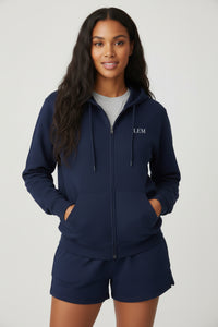 LEM Midnight Navy Full-Zip Hoodie - Modestly Vogue 