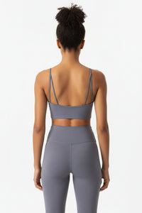 LEM Grey Luxe Women's Stretch Bralette — Seamless Strappy Crop Top - Modestly Vogue 