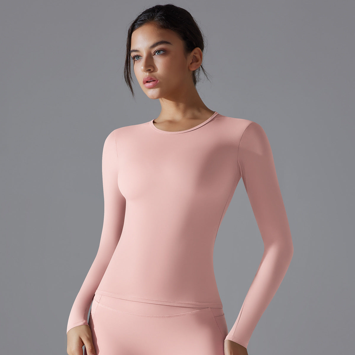 Trendy Yoga Push-Up Long Sleeve Slim Fit Sports Top for Women