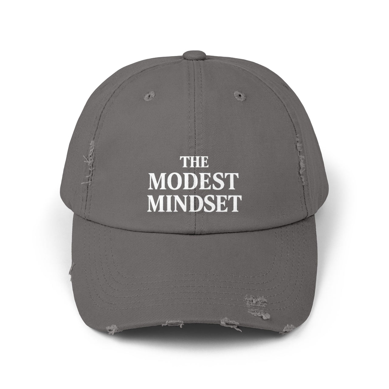 Unisex Distressed Cap – Modest Mindset Inspirational Hat for Everyday Style