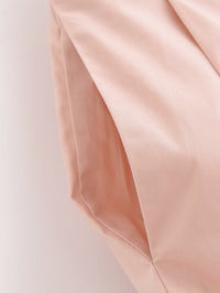 Women Poplin Design V neck Top High Waist Straight Wide Leg Pants Sets - Modestly Vogue 