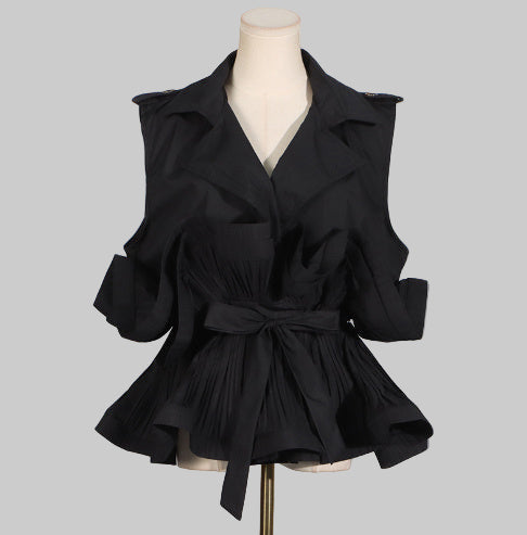 Patchwork Ruffled Shirt | Trendy & Feminine Design - Modestly Vogue 