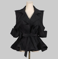 Patchwork Ruffled Shirt | Trendy & Feminine Design - Modestly Vogue 