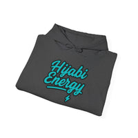 Hijabi Energy™  Hoodie — Bold Gold Script Hooded Sweatshirt