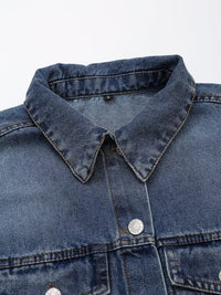 Autumn Women Denim Jacket Mid Waist Wide Leg Jeans Sets Women - Modestly Vogue 