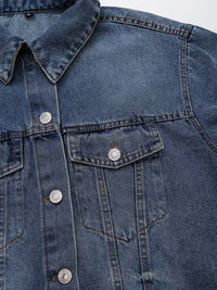 Autumn Women Denim Jacket Mid Waist Wide Leg Jeans Sets Women - Modestly Vogue 