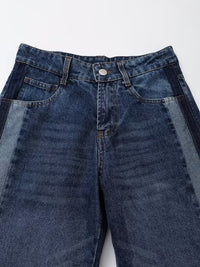 Autumn Women Denim Jacket Mid Waist Wide Leg Jeans Sets Women - Modestly Vogue 
